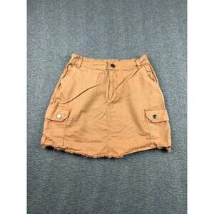 Aeropostale High-Waisted Cargo Mini Skirt Brown Frayed Hem Women’s Size Medium